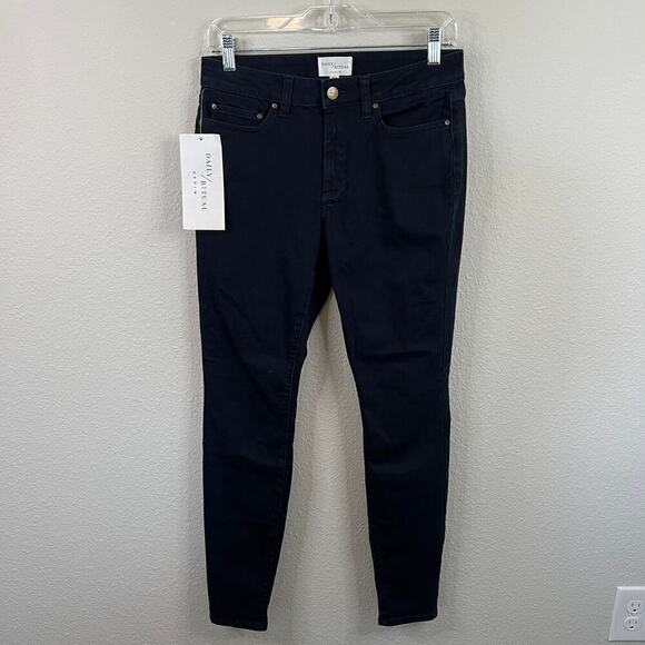 New Daily Ritual Skinny Leg Jeans Women's 29r Mid Rise Dark Wash Stretch Denim - Picture 1 of 7